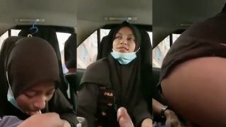 Sexy Hijabi Girl Giving Blowjob Dick Fucking Inside Car